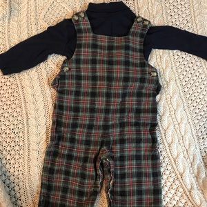 Janie & Jack and Talbots plaid overalls